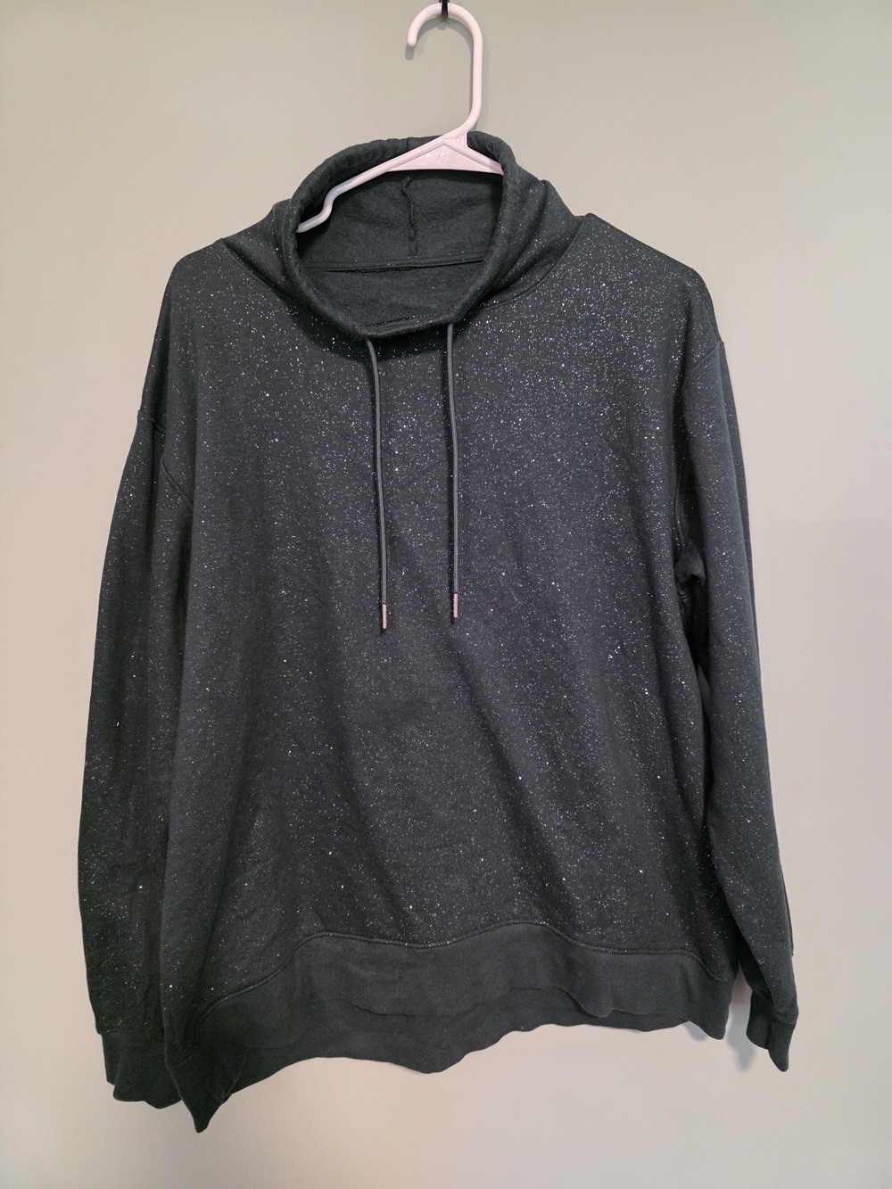 tek gear Green Speckled Cowl Neck Drawstring Sweater